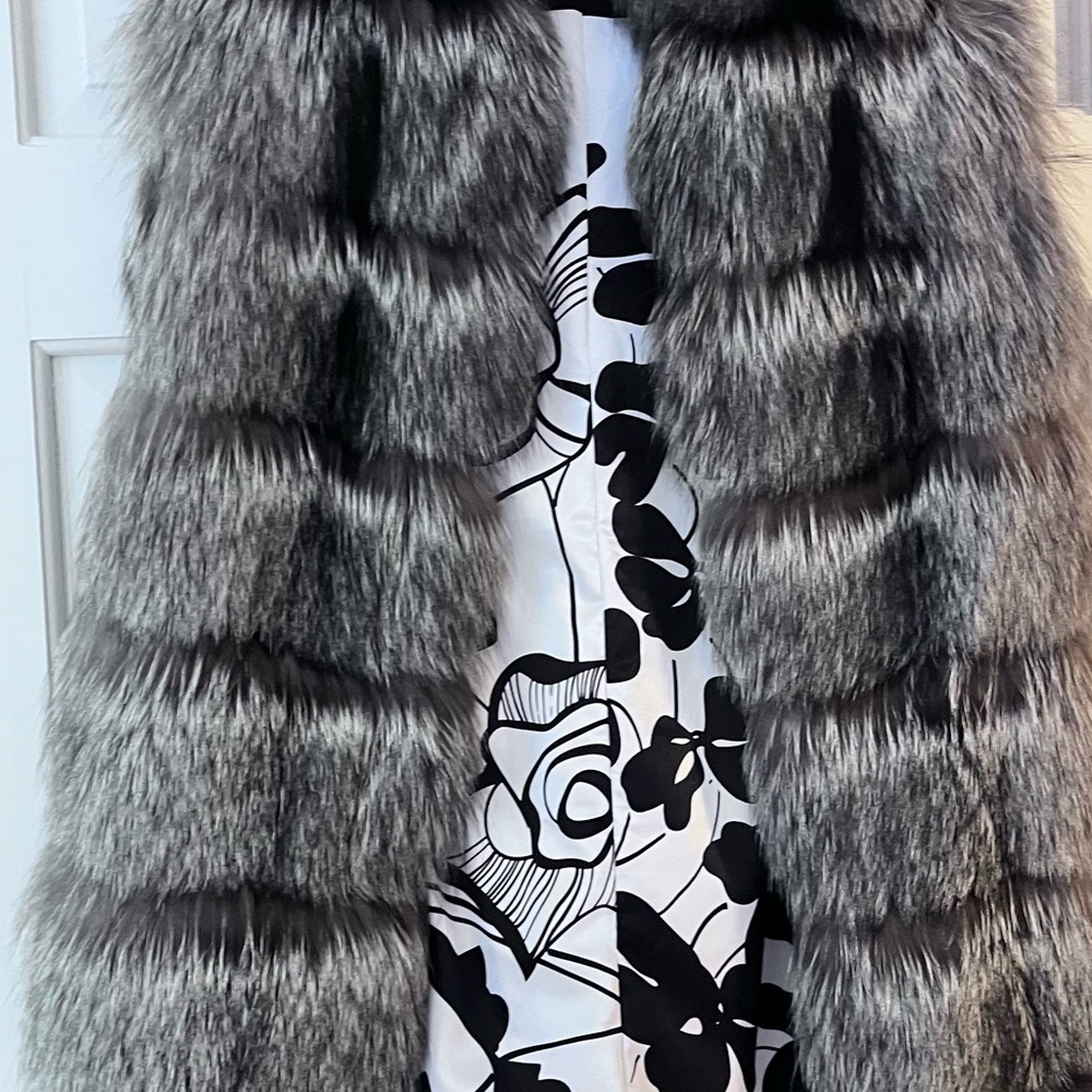 Gray Black Fox  Fur Vest, custom made!